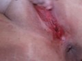 Nasty slut gets fucked and masturbates on her period