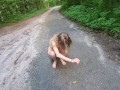 Hot Teen Sarah Evans sits in Road Naked and Pee's on Her Beautiful Teen Feet..Follow her on Twitter