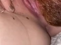 Watch her red bearded husband lick her pussy to get it all nice & wet before he can insert anything