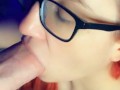 Leia sucks and strokes thick cock