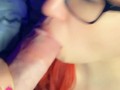 Leia sucks and strokes thick cock