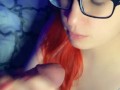 Leia sucks and strokes thick cock