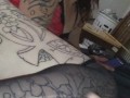Hotwife milf Sunshyne dressed in red reverse rides on tattooed Texas' Sexy BWC  with big pawg ass