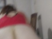 Hotwife milf Sunshyne dressed in red reverse rides on tattooed Texas' Sexy BWC  with big pawg ass