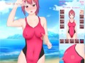 Feel Up a Sexy Lifeguard [Hentai game] fucking a baywatcher in one piece swimsuit on the beach