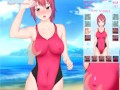 Feel Up a Sexy Lifeguard [Hentai game] fucking a baywatcher in one piece swimsuit on the beach