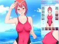 Feel Up a Sexy Lifeguard [Hentai game] fucking a baywatcher in one piece swimsuit on the beach