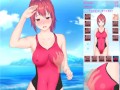 Feel Up a Sexy Lifeguard [Hentai game] fucking a baywatcher in one piece swimsuit on the beach