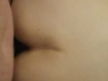 Fat ass wife takes thick cock doggy style in her creamy pussy