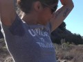 sweaty patches on hiker girl