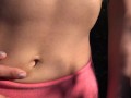 watch as she pokes her sexy bellybutton in public