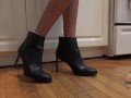 High Heeled Leather Boots While Making Dinner