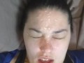 Shy Lynn - facial compilation - unused facial/cum in mouth clips and one with my big boobs out!