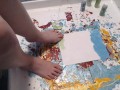 Painting a picture with my toes