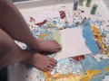 Painting a picture with my toes