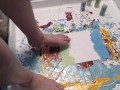 Painting a picture with my toes