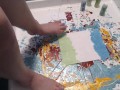 Painting a picture with my toes