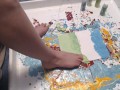 Painting a picture with my toes