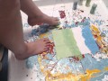 Painting a picture with my toes