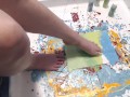 Painting a picture with my toes