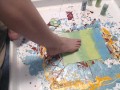 Painting a picture with my toes