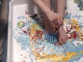 Painting a picture on my cute feet