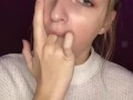  spit play. Drooling on fingers 