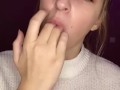  spit play. Drooling on fingers 