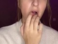  spit play. Drooling on fingers 