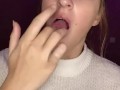  spit play. Drooling on fingers 