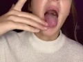  spit play. Drooling on fingers 