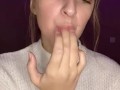  spit play. Drooling on fingers 