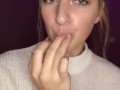  spit play. Drooling on fingers 