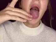  spit play. Drooling on fingers 