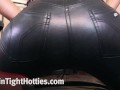 Jasmine rides TIGHT miss sixty leather pants for you