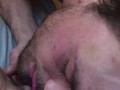 Daddy eating my pussy then making me squirt all over the bed 