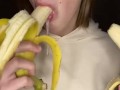 Double banana blow job. Sucking and drooling