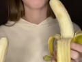 Double banana blow job. Sucking and drooling