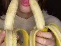 Double banana blow job. Sucking and drooling