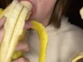 Double banana blow job. Sucking and drooling