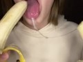Double banana blow job. Sucking and drooling