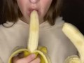 Double banana blow job. Sucking and drooling