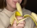 Double banana blow job. Sucking and drooling