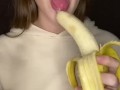 Double banana blow job. Sucking and drooling