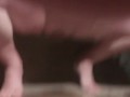 Fat guy strips naked and pisses outside