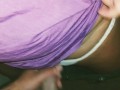 Slut co-worker drips last night's cum from husband on dick in break room morning hookup