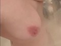 Getting my boobs nice and soapy in the shower