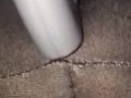 Vacuum cleaner sucks my clit in hole of my yoga pants