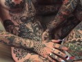 Tattooed babes Amber Luke & Tiger Lilly play with toys