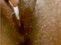 Clit massage JERKING orgasm...so creamy